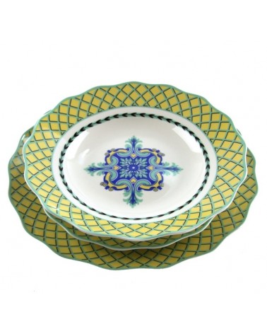 Ensemble Capri de 18 assiettes en porcelaine décorées - Famille Royale - 