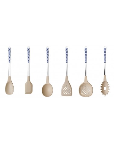 Set de 6 Pièces Ustensiles de Cuisine Bleu Optique Bleu Clair - Couverts Neva - 