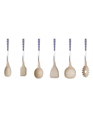 Ensemble d'ustensiles de cuisine damassé 6 pièces - Neva Posateria - 