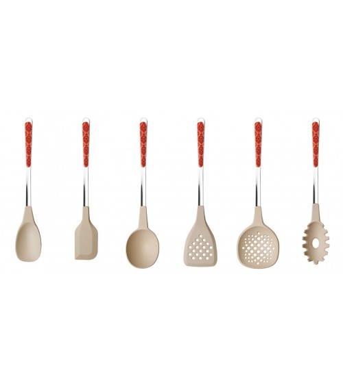 Ensemble d'ustensiles de cuisine damassé 6 pièces - Neva Posateria - 
