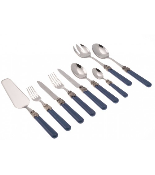 Rivadossi : Classic Set 75 Pz - Posate Shabby / Country - blu pavone