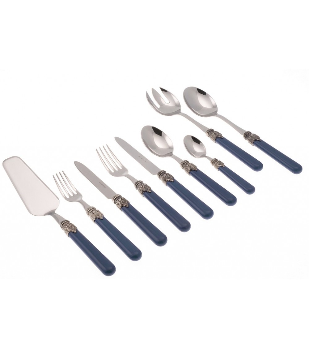 Rivadossi: Klassisches Set 75-teilig - Shabby-/Landbesteck - Pfauenblau