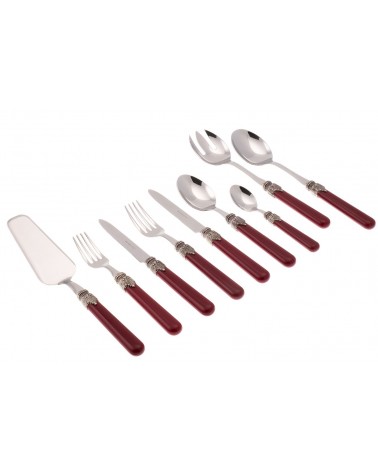 Rivadossi : Classic Set 75 Pz - Posate Shabby / Country - bordeaux