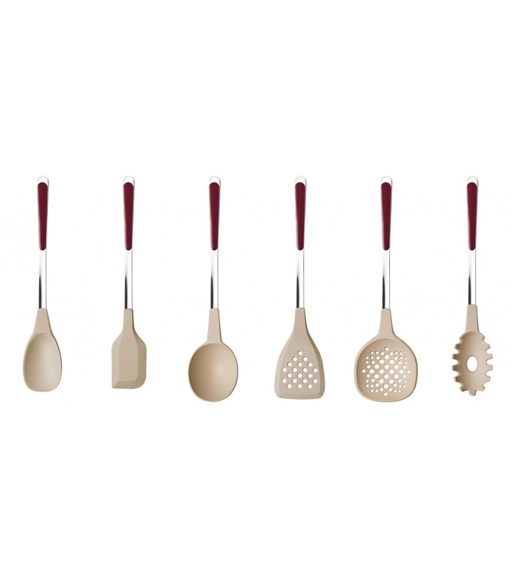 Set mit 6 Küchenutensilien in hellen, einfarbigen Farben – Neva Cutlery - 