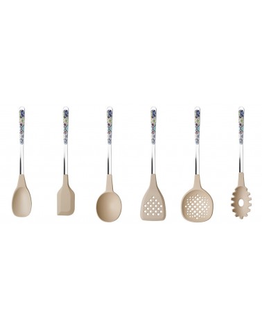 Set mit 6 Küchenutensilien aus polychromer Majolika – Neva Posateria - 