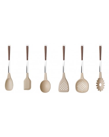 Set 6 Utensili da Cucina Legno Acacia - Neva Posateria - 
