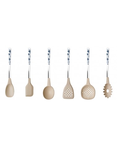 Set 6 Utensili da Cucina Vintage Floral Rose - Neva Posateria - 