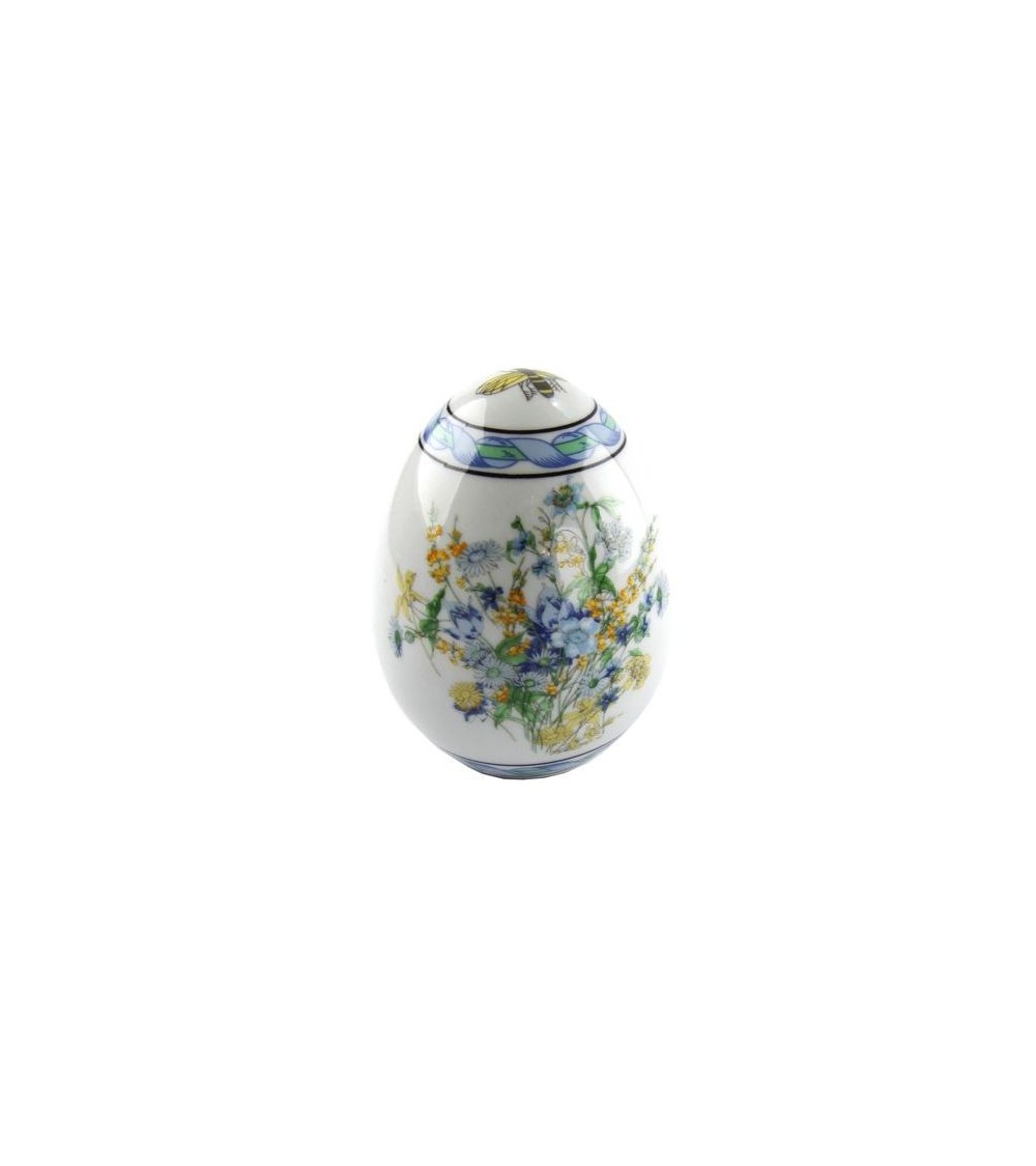Decorative egg in Blue Flower ceramic - Made in Italy -