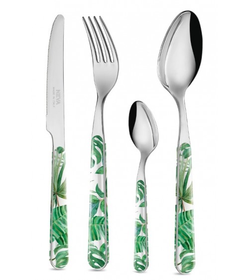 Posate Jungle Leaf Servizio 24 Pezzi - Neva Posateria Creativa - 