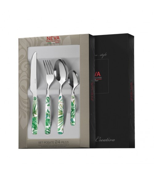 Jungle Leaf Besteckservice 24-teilig - Neva Posateria Creativa - 