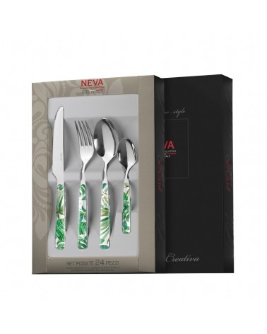 Jungle Leaf Cutlery Service 24 Pieces - Neva Posateria Creativa -  - 