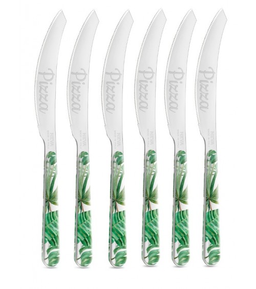 Set 6 Coltelli per Pizza Jungle Leaf - Neva Posateria Creativa - 