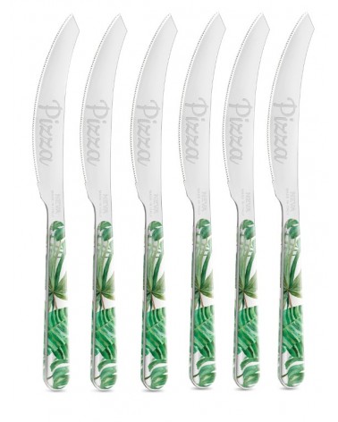 Coffret de 6 couteaux à pizza Jungle Leaf - Neva Posateria Creativa - 