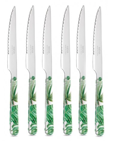 Set of 6 Jungle Leaf Steak Knives - Neva Posateria Creativa -  - 