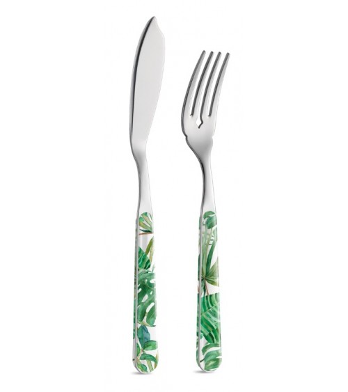 Set 12 Pezzi Pesce Jungle Leaf - Neva Posateria Creativa - 
