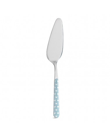 Pelle à gâteau avec décoration petits coeurs - Neva Posateria Creativa - bleu clair