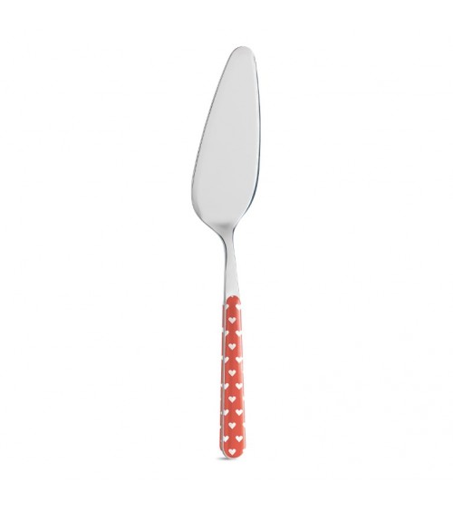Pelle à gâteau avec décoration petits coeurs - Neva Posateria Creativa - corail