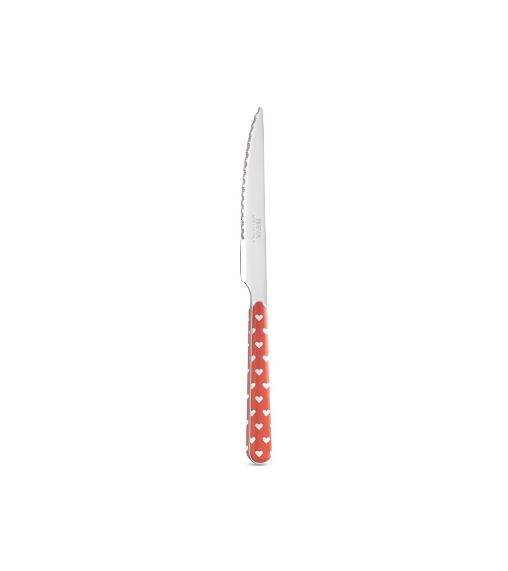 Couteau à Steak avec Décoration Coeurs - Neva Posateria Creativa -