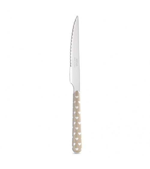 Coltello da Bistecca con Decoro Cuoricini- Neva Posateria Creativa - 