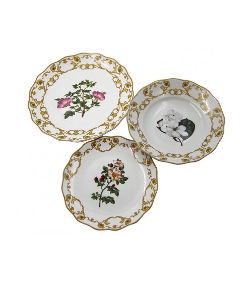 Flora Danica - Service de table 18 pièces en porcelaine fabriquée en Italie - Famille royale Sheffield -