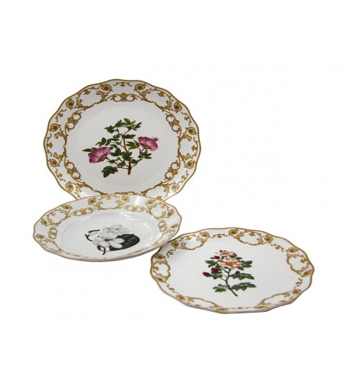 Flora Danica - Service de table 18 pièces en porcelaine fabriquée en Italie - Famille royale Sheffield -