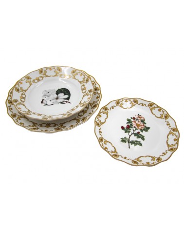 Flora Danica - Servizio di Piatti 18 Pz Porcellana Made in Italy - Royal Family Sheffield - 