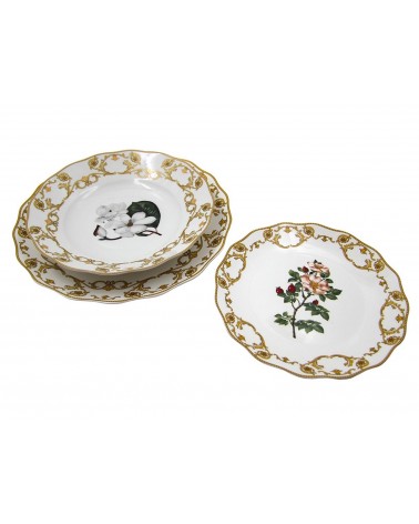 Flora Danica - Servizio di Piatti 18 Pz Porcellana Made in Italy - Royal Family Sheffield - 