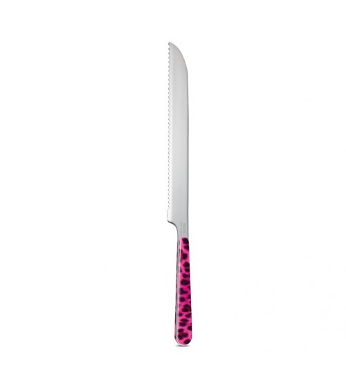 Couteau à gâteau imprimé animalier rose et noir - Neva Posateria Creativa