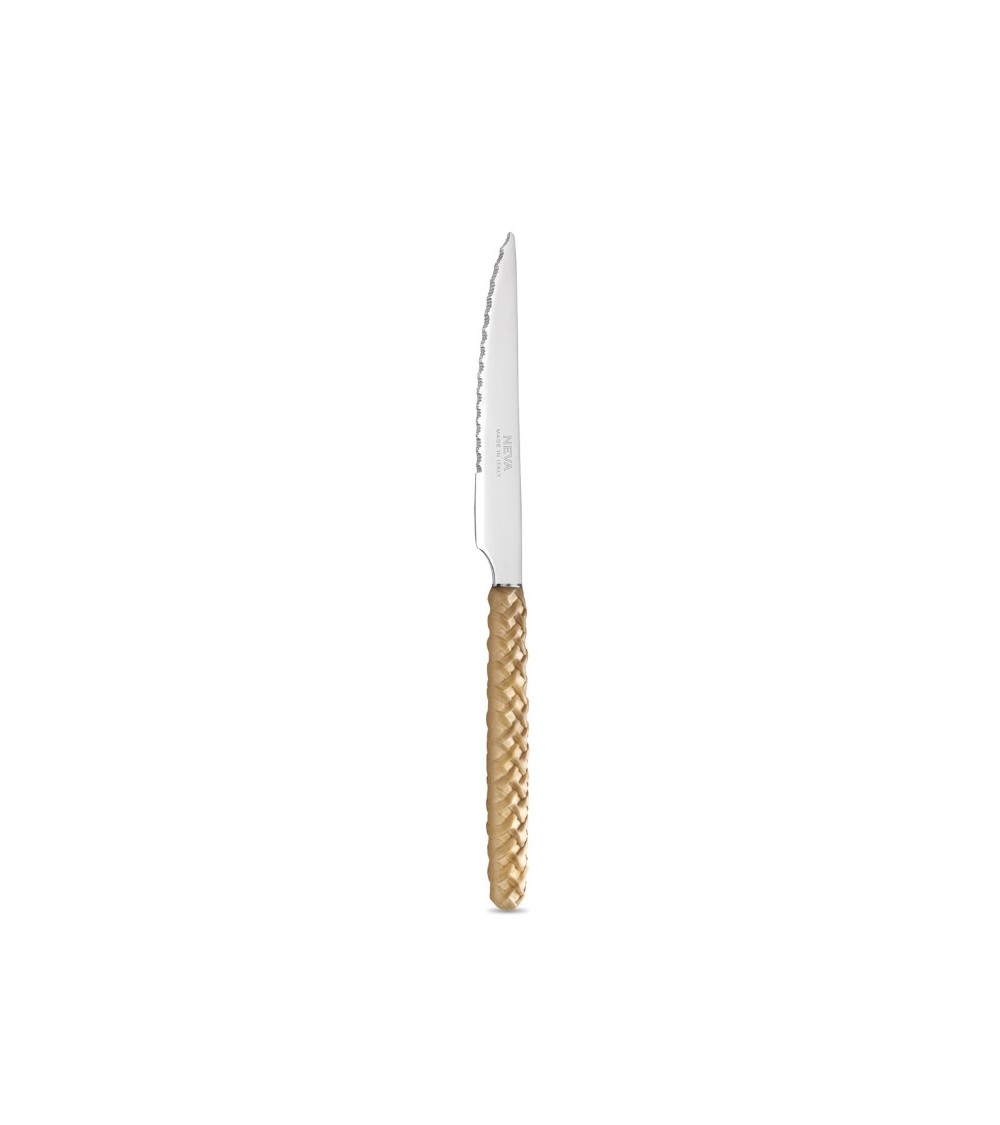 Couteau à Steak Intreccio Beige - Neva Posateria Creativa