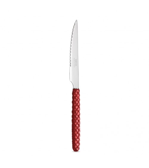 Coltello da Bistecca Intreccio  rosso - Neva Posateria Creativa