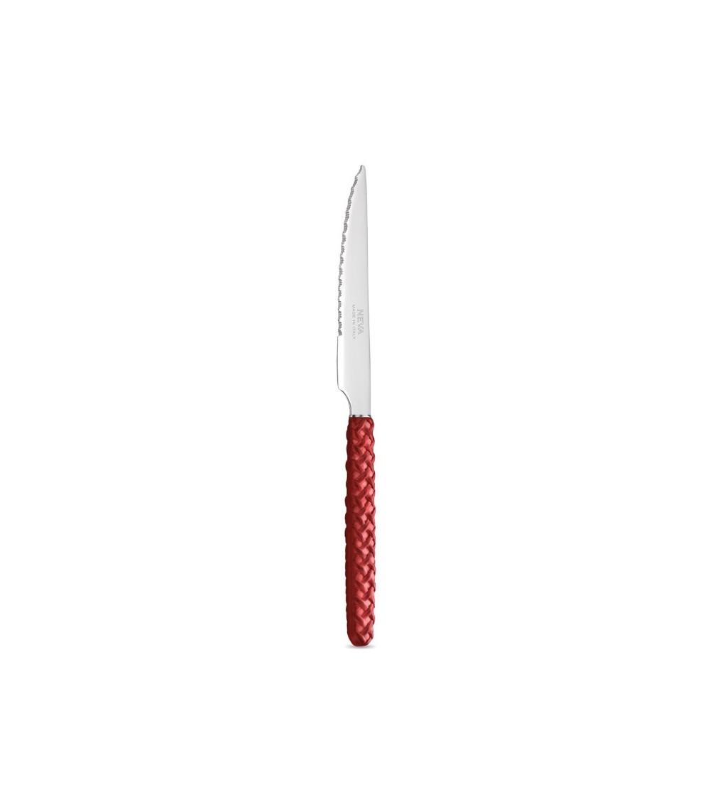 Couteau à Steak Intreccio Rouge - Neva Posateria Creativa