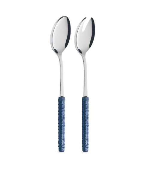 Salad Pair with Blue Rattan Decoration - Neva Posateria