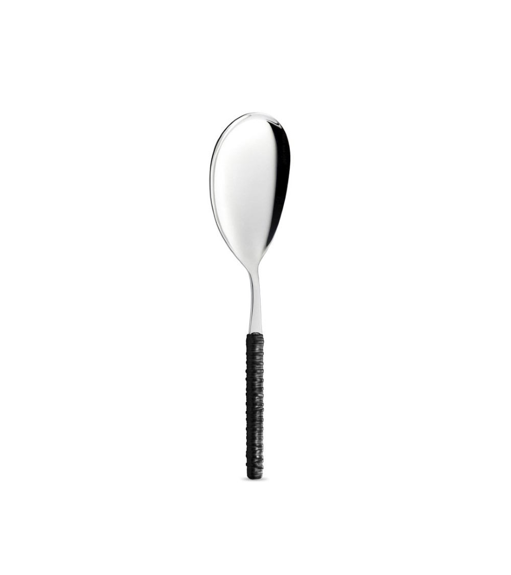 Pelle à riz avec décoration en rotin noir - Neva Posateria