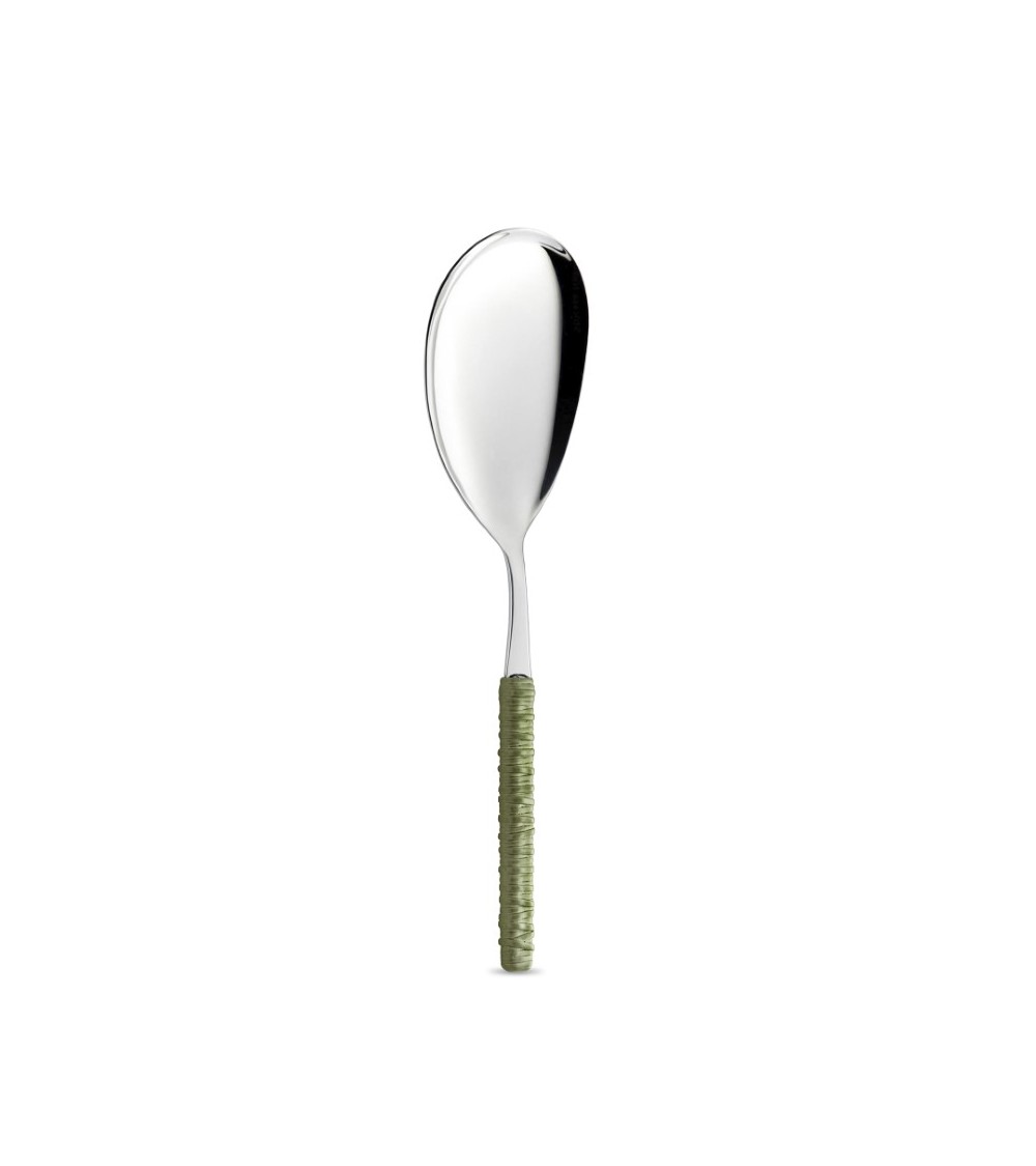 Pelle à riz avec décoration en rotin vert sauge - Neva Posateria