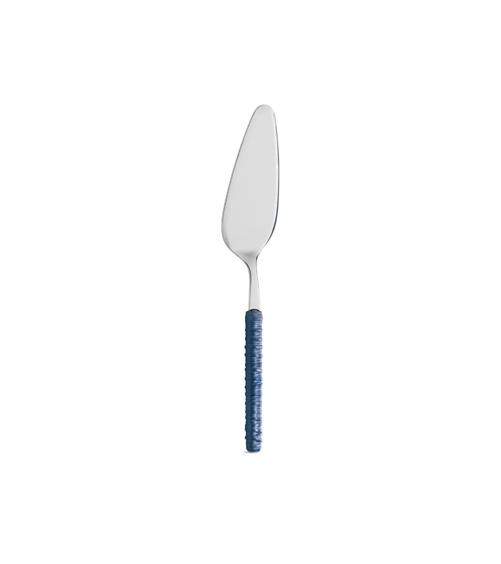 Cake server with blue rattan decoration - Neva Posateria
