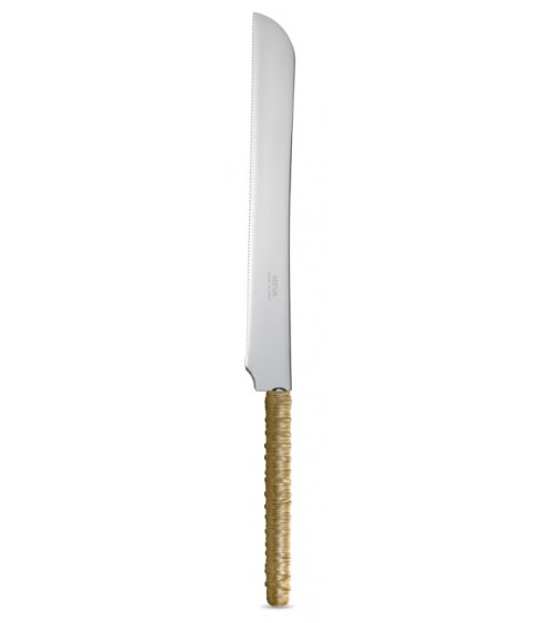 Cake Knife with beige Rattan Decoration - Neva Posateria