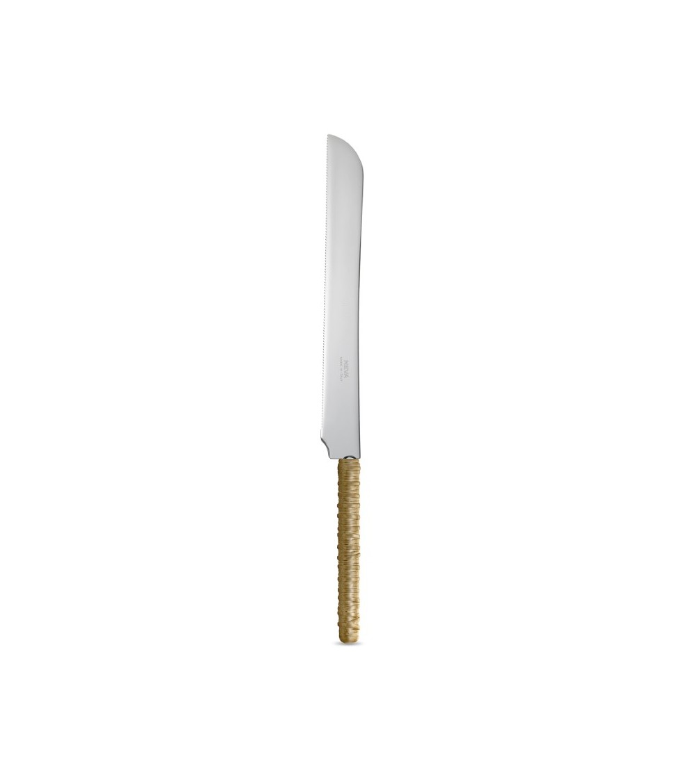 Kuchenmesser mit beigem Rattandekor - Neva Posateria