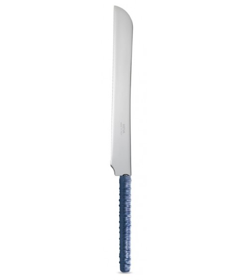 Couteau à Gâteau avec Décoration en Rotin Bleu - Neva Posateria