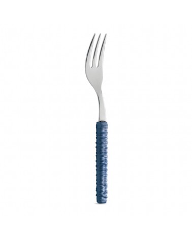 Forchettina Dolce con Decoro Rattan blu - Neva Posateria