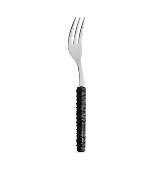 Forchettina Dolce con Decoro Rattan nero - Neva Posateria