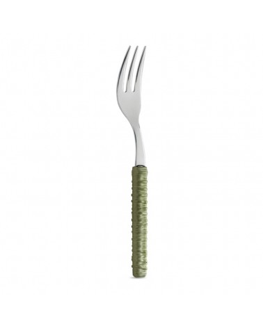 Forchettina Dolce con Decoro Rattan verde - Neva Posateria