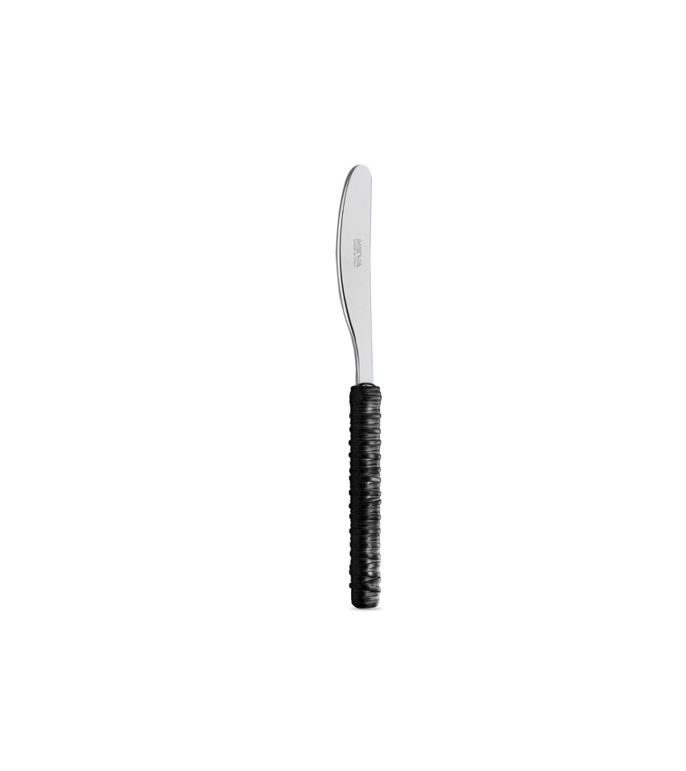 Butter spreader with black Rattan decoration - Neva Posateria