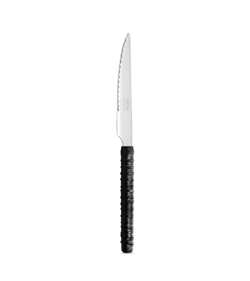 Steak Knife with Black Rattan Decoration - Neva Posateria