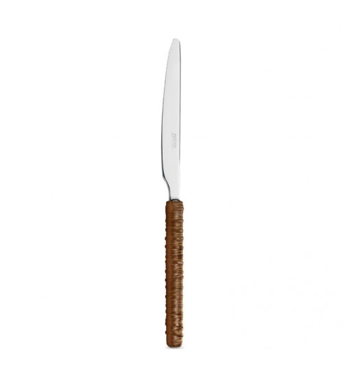 Set 18-teilig Obst mit braunem Leder-Rattan-Dekorationsmesser – Neva Posateria