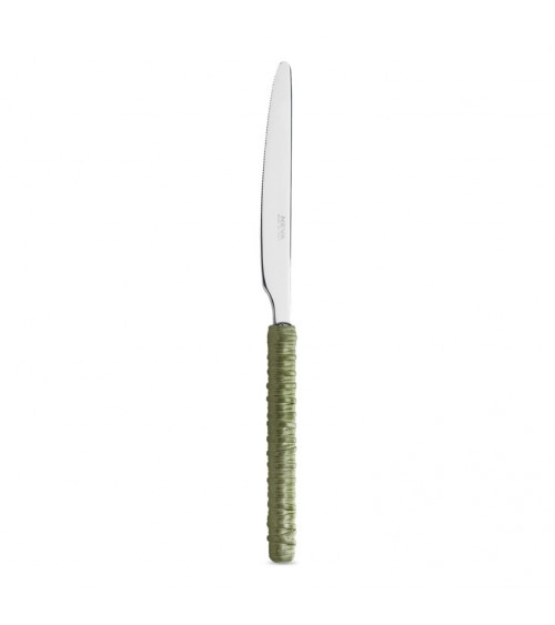 Set 18 Pieces Fruit with Rattan Decoration sage green knife - Neva Posateria