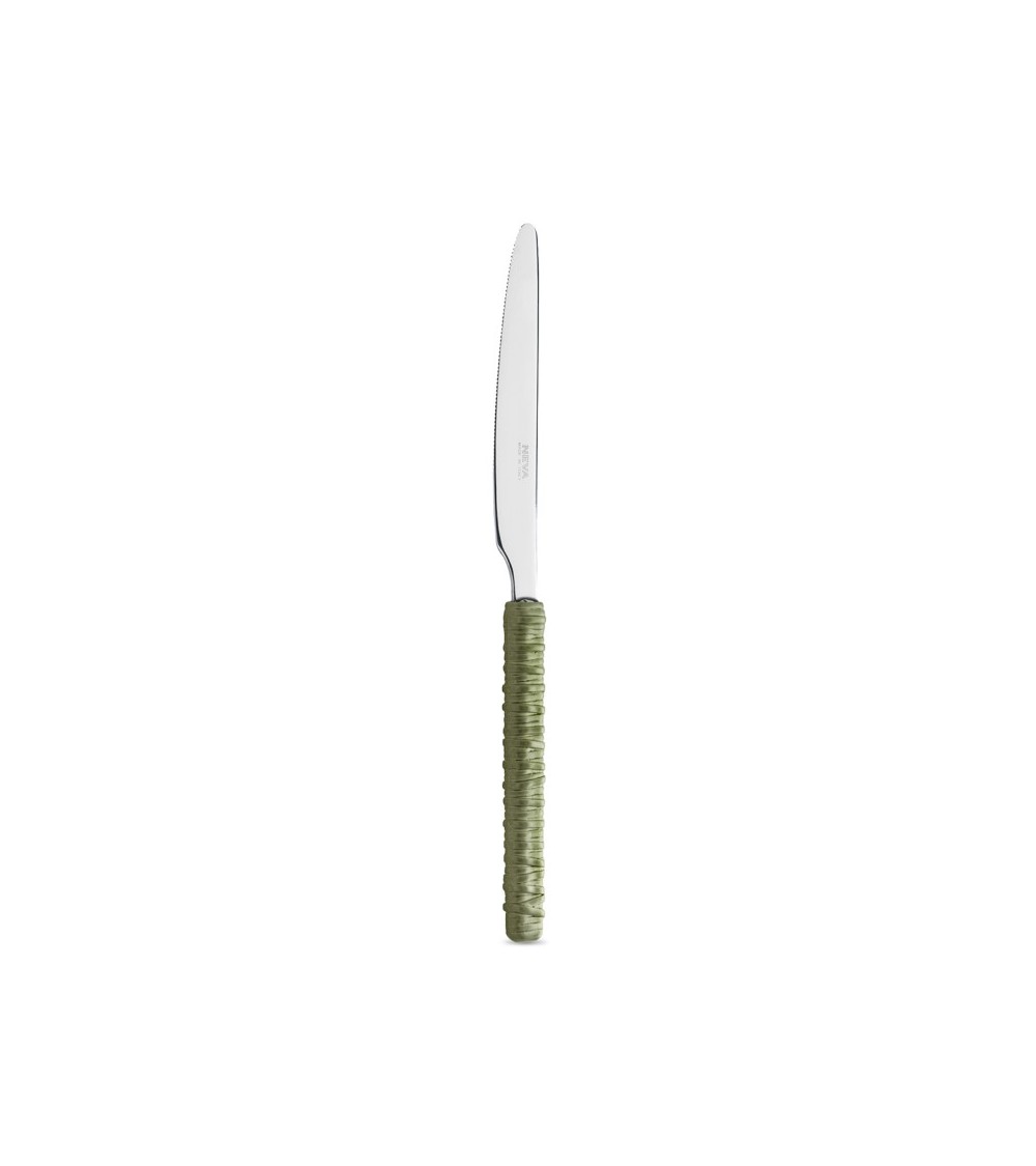 Set 18-teiliges Obst mit Rattan-Dekoration, salbeigrünes Messer – Neva Posateria