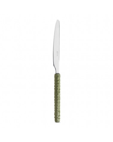 Set 18 Pieces Fruit with Rattan Decoration sage green knife - Neva Posateria
