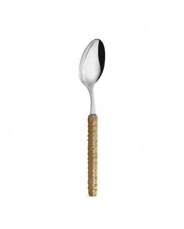 Set 18-teiliges Obst-Set mit Rattan-Dekoration, beige Löffel – Neva Posateria