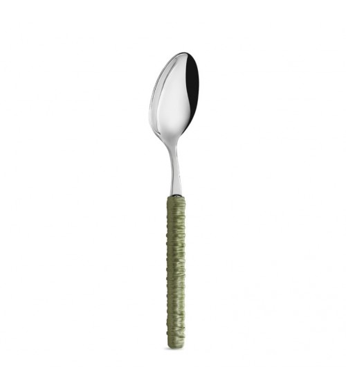 Set 18 Pezzi Frutta con Decoro Rattan cucchiaio  verde salvia - Neva Posateria