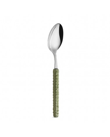 Set 18-teiliges Früchte-Set mit Rattan-Dekoration, salbeigrüner Löffel – Neva Posateria